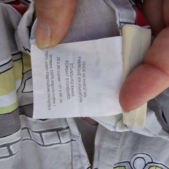 Pottery Barn Kids Full/Queen Fire Trucks Duvet And Single Sham SEE PICTURES! - Picture 14 of 15